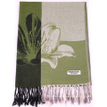 Cachecol feminino de flor de inverno Pashmina de moda com jacquard